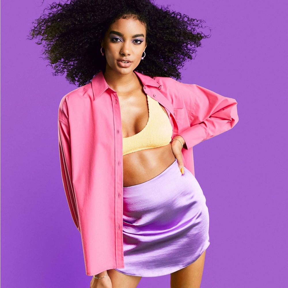 ASOS oversized shirt in hot pink